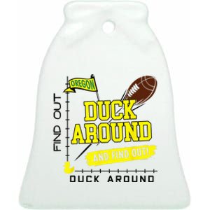 Duck Around And Find Out Football Fans Ceramic Bell Ornament