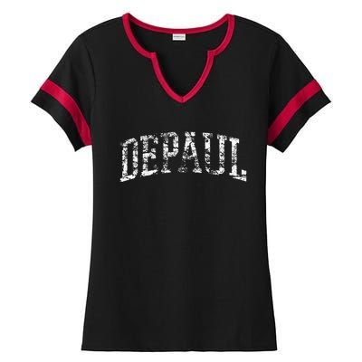 Depaul Athletic Arch College University Alumni Ladies Halftime Notch Neck Tee