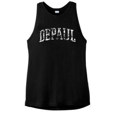 Depaul Athletic Arch College University Alumni Ladies PosiCharge Tri-Blend Wicking Tank