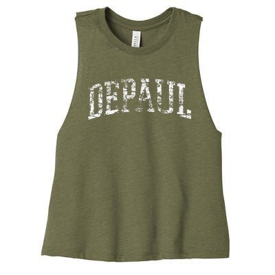 Depaul Athletic Arch College University Alumni Women's Racerback Cropped Tank