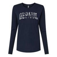 Depaul Athletic Arch College University Alumni Womens Cotton Relaxed Long Sleeve T-Shirt