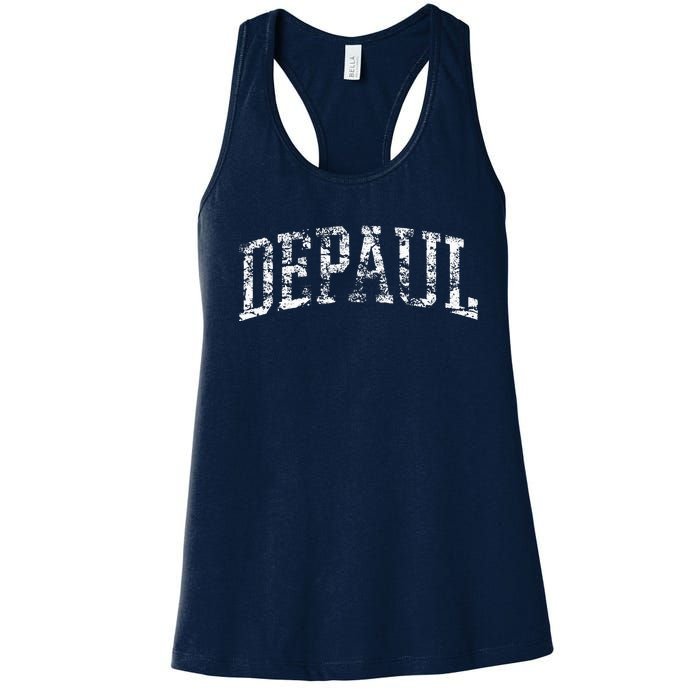 Depaul Athletic Arch College University Alumni Women's Racerback Tank