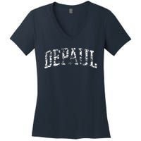 Depaul Athletic Arch College University Alumni Women's V-Neck T-Shirt