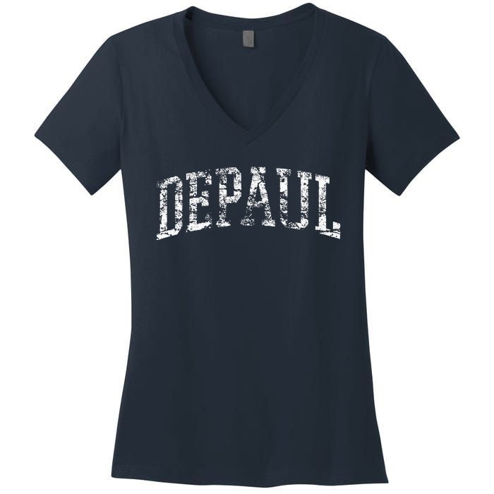 Depaul Athletic Arch College University Alumni Women's V-Neck T-Shirt