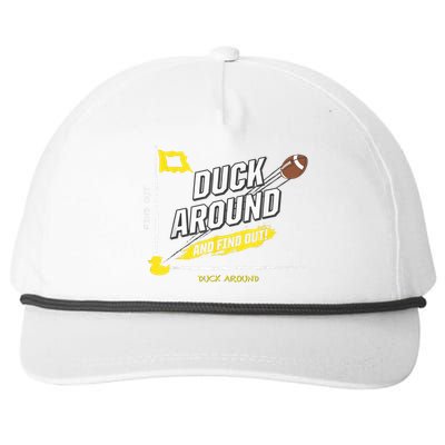 Duck Around And Find Out Football Fans Snapback Five-Panel Rope Hat