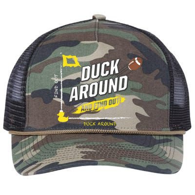 Duck Around And Find Out Football Fans Retro Rope Trucker Hat Cap