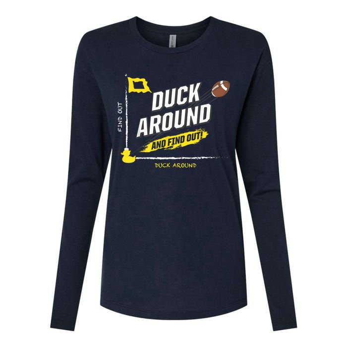 Duck Around And Find Out Football Fans Womens Cotton Relaxed Long Sleeve T-Shirt