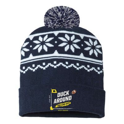 Duck Around And Find Out Football Fans USA-Made Snowflake Beanie