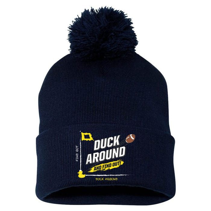 Duck Around And Find Out Football Fans Pom Pom 12in Knit Beanie