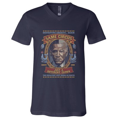 Destroying America Again Same Circus Just A Different Clown V-Neck T-Shirt