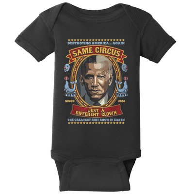 Destroying America Again Same Circus Just Different Clown Baby Bodysuit