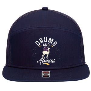 Drums And ALPACAS for Drummer 7 Panel Mesh Trucker Snapback Hat