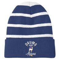 Drums And ALPACAS for Drummer Striped Beanie with Solid Band