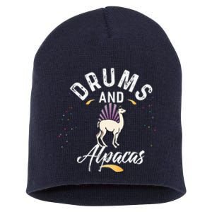 Drums And ALPACAS for Drummer Short Acrylic Beanie