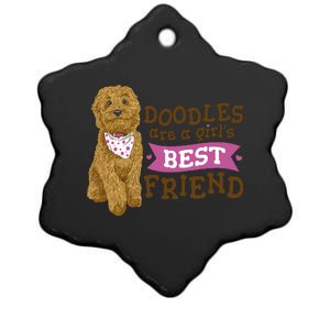 Doodles Are A Girls Best Friend Ceramic Star Ornament