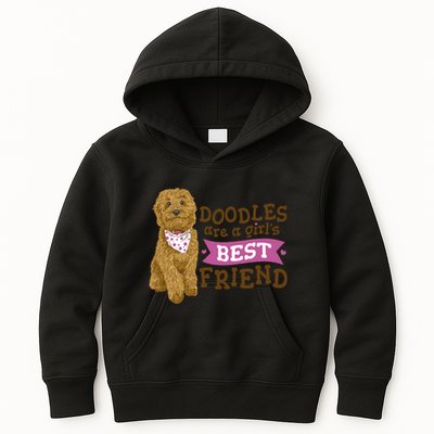 Doodles Are A Girls Best Friend Kids Hoodie