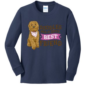 Doodles Are A Girls Best Friend Kids Long Sleeve Shirt