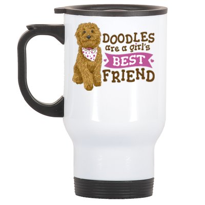 Doodles Are A Girls Best Friend Stainless Steel Travel Mug