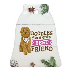 Doodles Are A Girls Best Friend Ceramic Bell Ornament