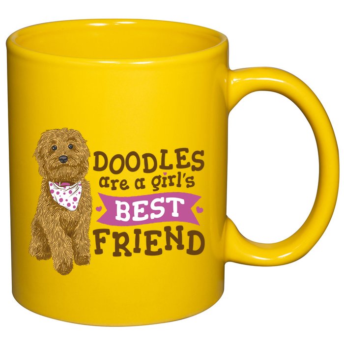 Doodles Are A Girls Best Friend 11oz C Handle Ceramic Mug