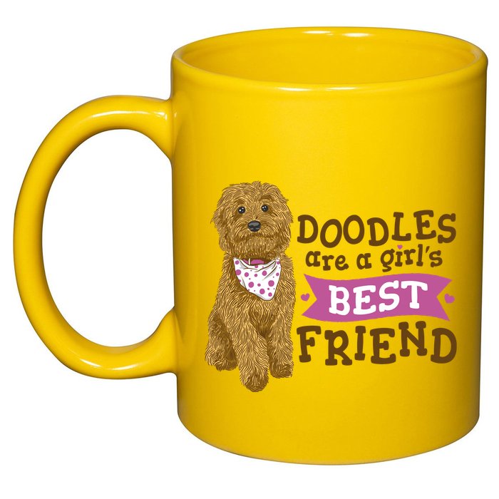 Doodles Are A Girls Best Friend 11oz C Handle Ceramic Mug
