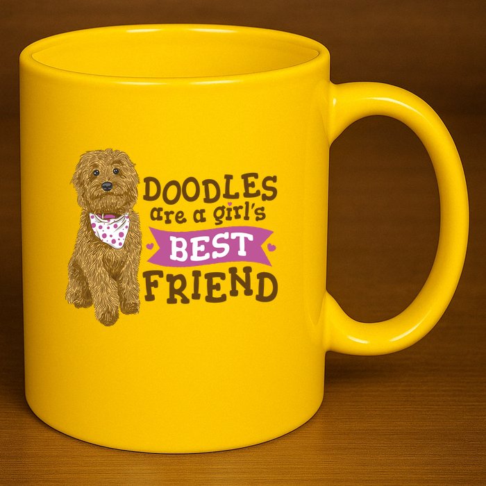 Doodles Are A Girls Best Friend 11oz C Handle Ceramic Mug