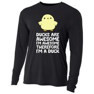 Ducks Are Awesome. IM Awesome Therefore IM A Duck Cooling Performance Long Sleeve Crew