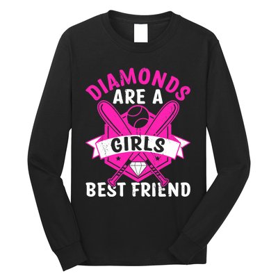 Diamonds Are A Girl Best Friend Baseball Long Sleeve Shirt