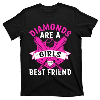 Diamonds Are A Girl Best Friend Baseball T-Shirt