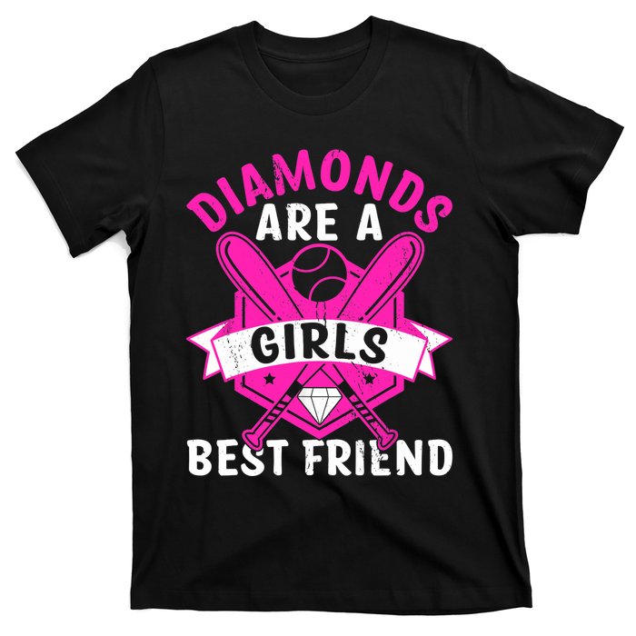 Diamonds Are A Girl Best Friend Baseball T-Shirt