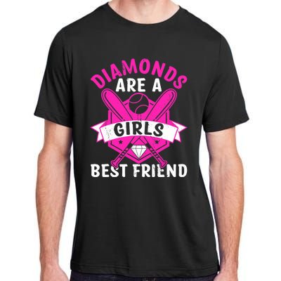 Diamonds Are A Girl Best Friend Baseball Adult ChromaSoft Performance T-Shirt