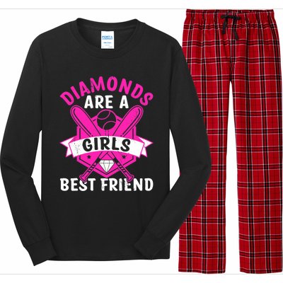 Diamonds Are A Girl Best Friend Baseball Long Sleeve Pajama Set