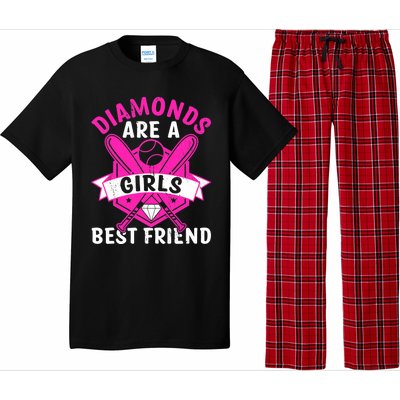 Diamonds Are A Girl Best Friend Baseball Pajama Set