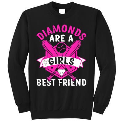 Diamonds Are A Girl Best Friend Baseball Tall Sweatshirt