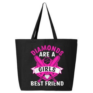 Diamonds Are A Girl Best Friend Baseball 25L Jumbo Tote