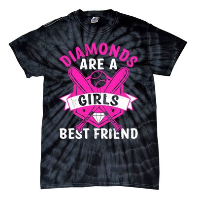 Diamonds Are A Girl Best Friend Baseball Tie-Dye T-Shirt