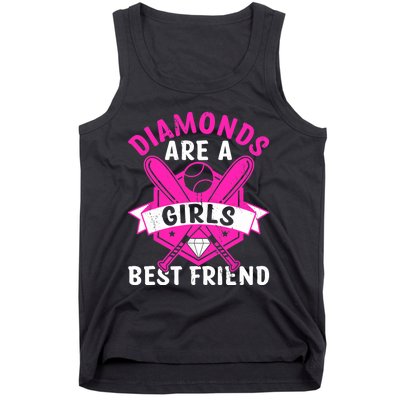 Diamonds Are A Girl Best Friend Baseball Tank Top