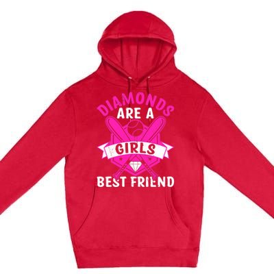 Diamonds Are A Girl Best Friend Baseball Premium Pullover Hoodie