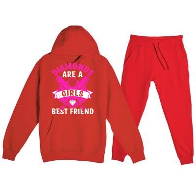 Diamonds Are A Girl Best Friend Baseball Premium Hooded Sweatsuit Set