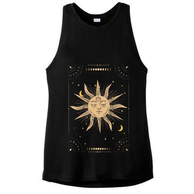 Dark Academia Aesthetic Light Academia Sun And Moon Tarot Ladies PosiCharge Tri-Blend Wicking Tank