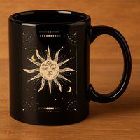 Dark Academia Aesthetic Light Academia Sun And Moon Tarot 11oz C Handle Ceramic Mug