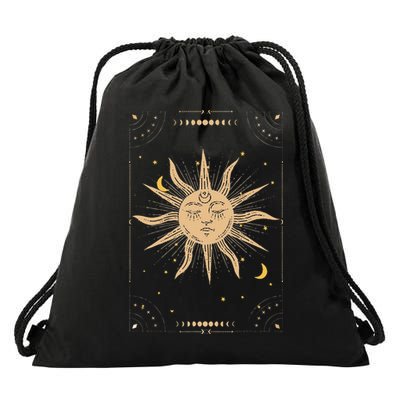 Dark Academia Aesthetic Light Academia Sun And Moon Tarot Drawstring Bag