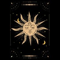 Dark Academia Aesthetic Light Academia Sun And Moon Tarot Drawstring Bag