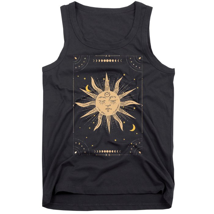 Dark Academia Aesthetic Light Academia Sun And Moon Tarot Tank Top