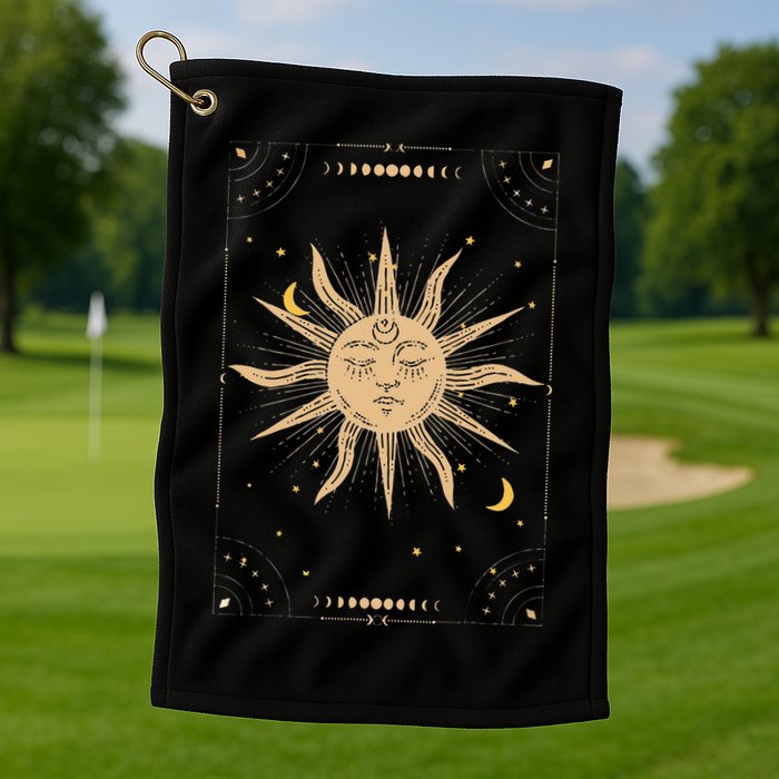 Dark Academia Aesthetic Light Academia Sun And Moon Tarot Golf Towel