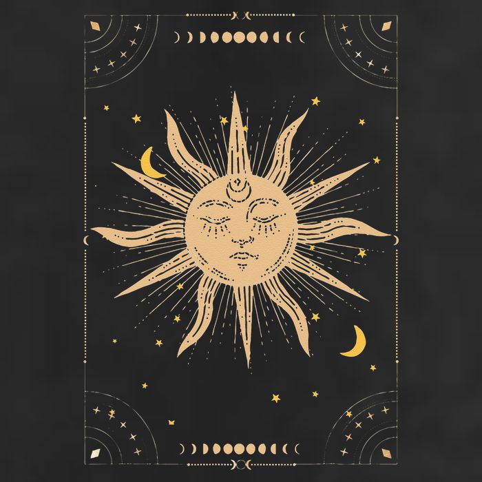 Dark Academia Aesthetic Light Academia Sun And Moon Tarot Golf Towel