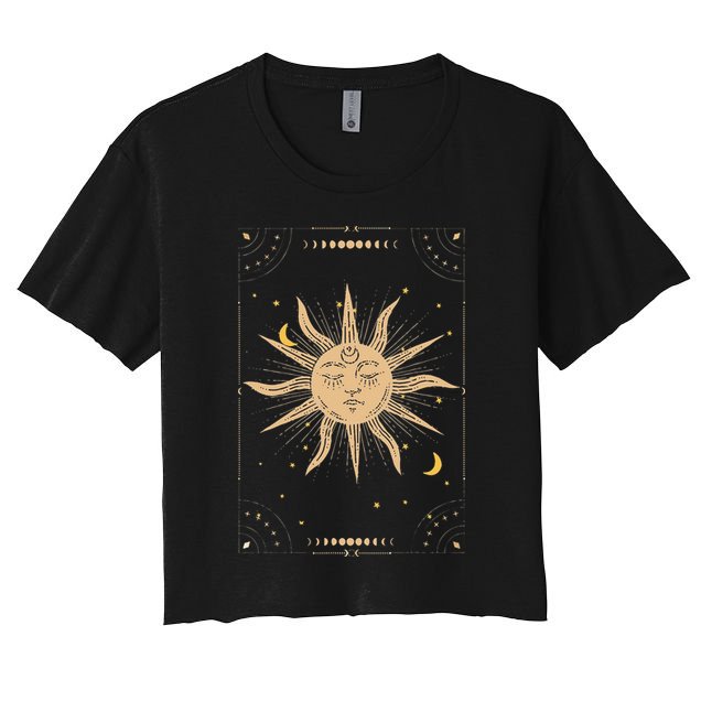 Dark Academia Aesthetic Light Academia Sun And Moon Tarot Crop Top