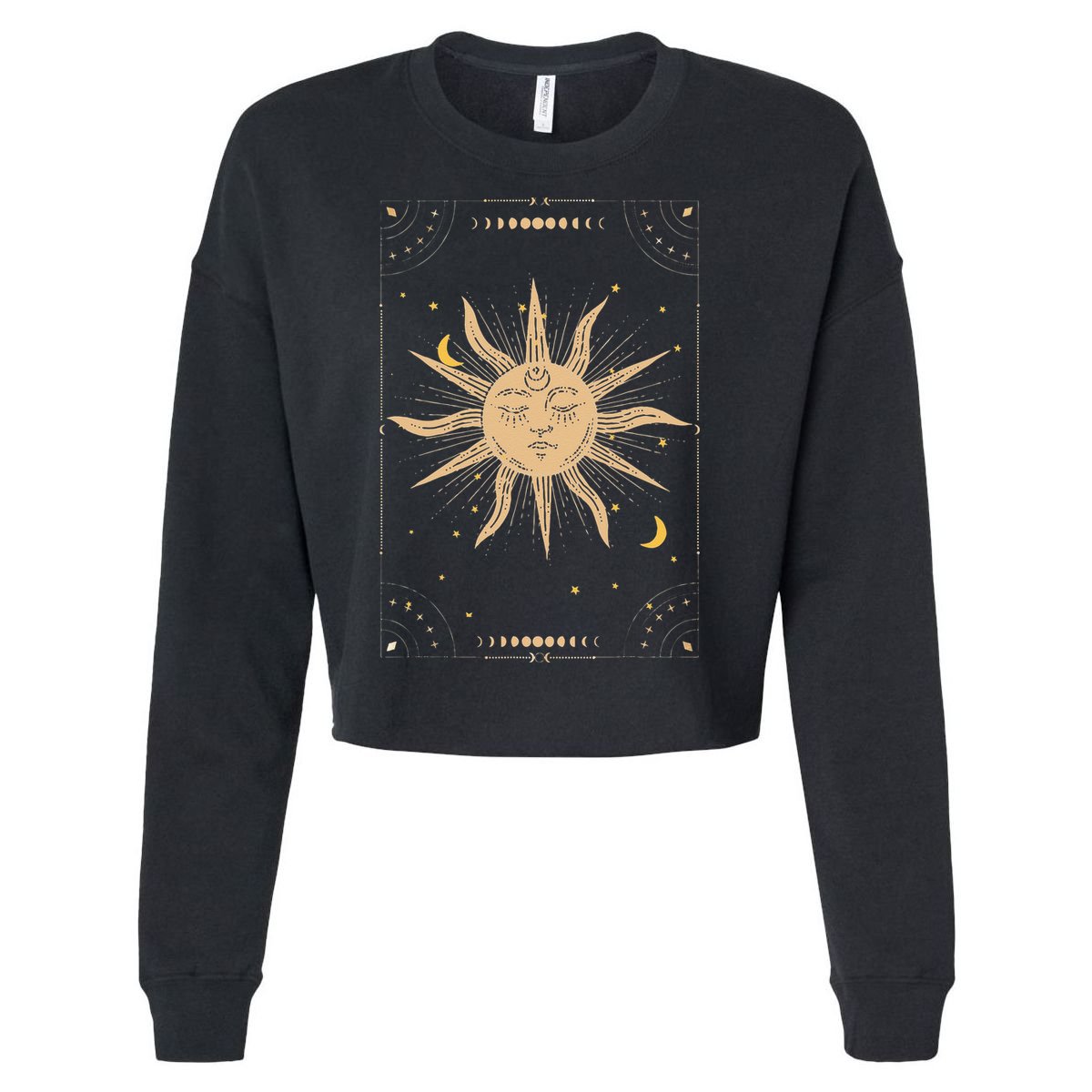 Dark Academia Aesthetic Light Academia Sun And Moon Tarot Cropped Pullover Crew