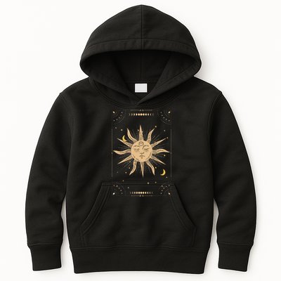 Dark Academia Aesthetic Light Academia Sun And Moon Tarot Kids Hoodie