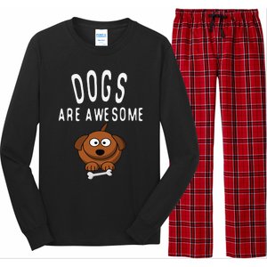 Dogs Are Awesome Dog Lovers With Dogs On Them Cute Long Sleeve Pajama Set